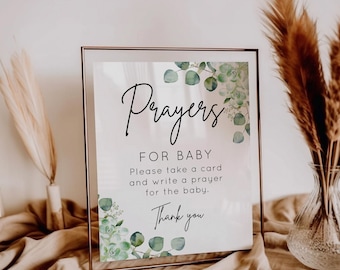 Succulent Prayers for baby sign and card | Prayers For Baby Sign and Card Template, Modern Prayers, Well Wishes for Baby