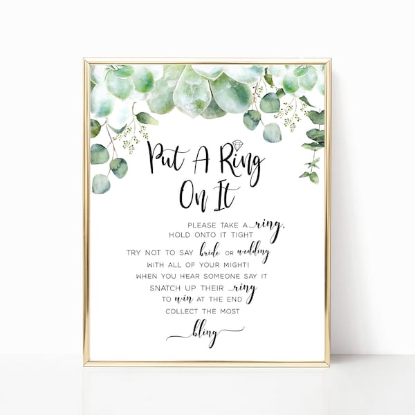 SUCCULENT Put a Ring On It Sign - 8x10 - JPG
