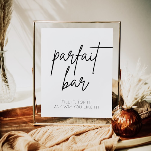 Parfait Bar Sign Yogurt Bar Sign Baby Shower Sign Breakfast Etsy Canada