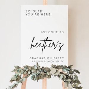 Minimalist Graduation Party Welcome Sign, Graduation Party Welcome Sign Template, Grad Party Welcome Sign, Graduation Party Sign - Mod01
