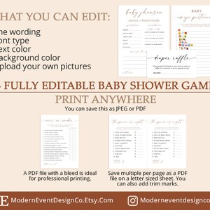 Baby Shower Games Set - Don't Say Baby & Guess How Many Gummy Bears - Gender Neutral Party Games With Signs, Clothespins & Cards - View #5