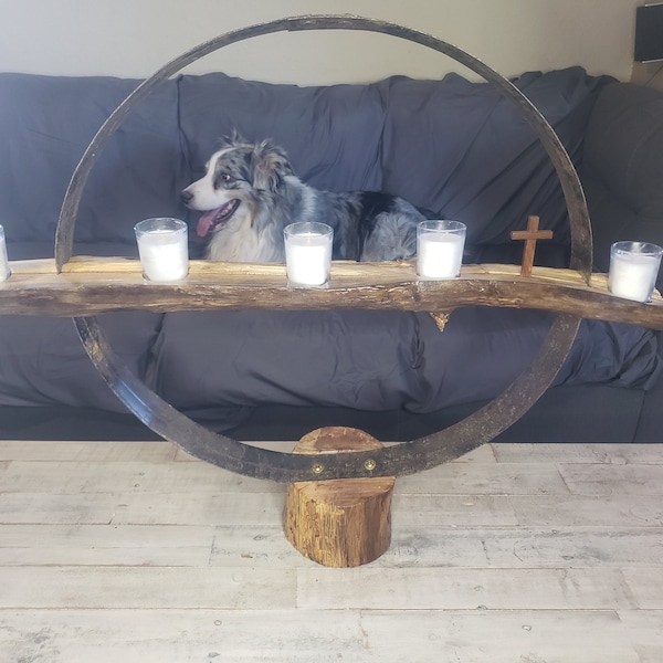 Jack Daniels Floating Ring Driftwood Candle Holder