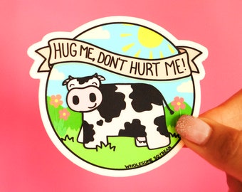 Vegan Sticker Happy Cow | Herbivore Sticker, vegan gift, Plant based Sticker, Eat plants sticker