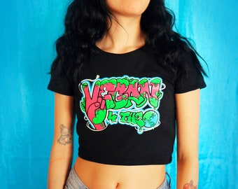 Vegan 4 the Planet Graffiti Women's VEGAN CROP TOP | Vegan Shirt,Plant based ethical veganism, Herbivore | Wholesome Soybean