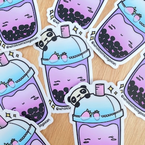 Kawaii Panda BOBA Vinyl STICKER + POSTER Wall art | aapi, Asian Poster, Asian Pacific Islander Pride, Boba tea, Boba sticker, Vietnamese