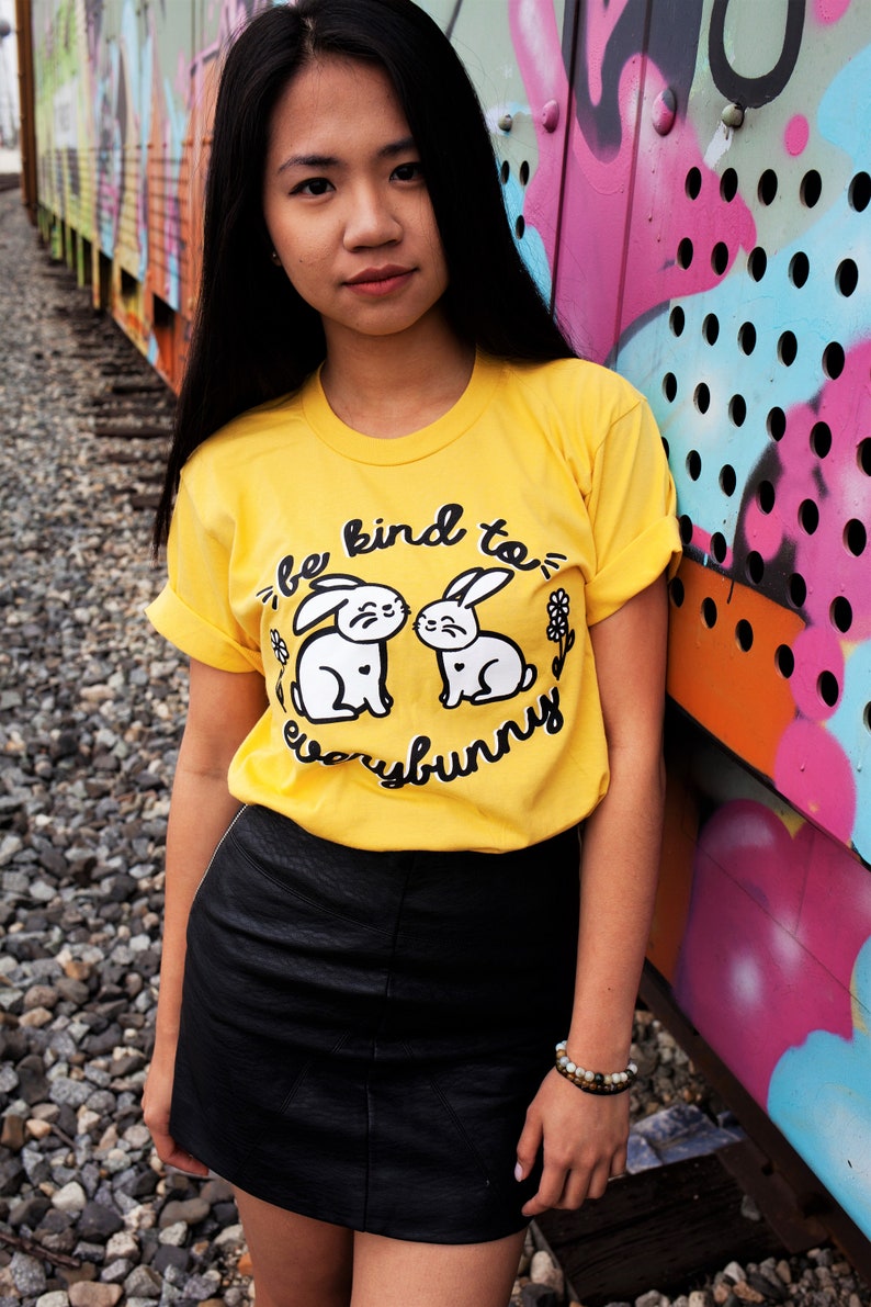 Vegan Bunny Shirt, BE KIND Shirt, Vegan T-Shirt, Mens Vegan Shirt, Vegan T shirt, Women's Vegan Shirt, Wholesome Soybean image 4