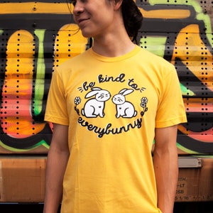 Vegan Bunny Shirt, BE KIND Shirt, Vegan T-Shirt, Mens Vegan Shirt, Vegan T shirt, Women's Vegan Shirt, Wholesome Soybean image 3