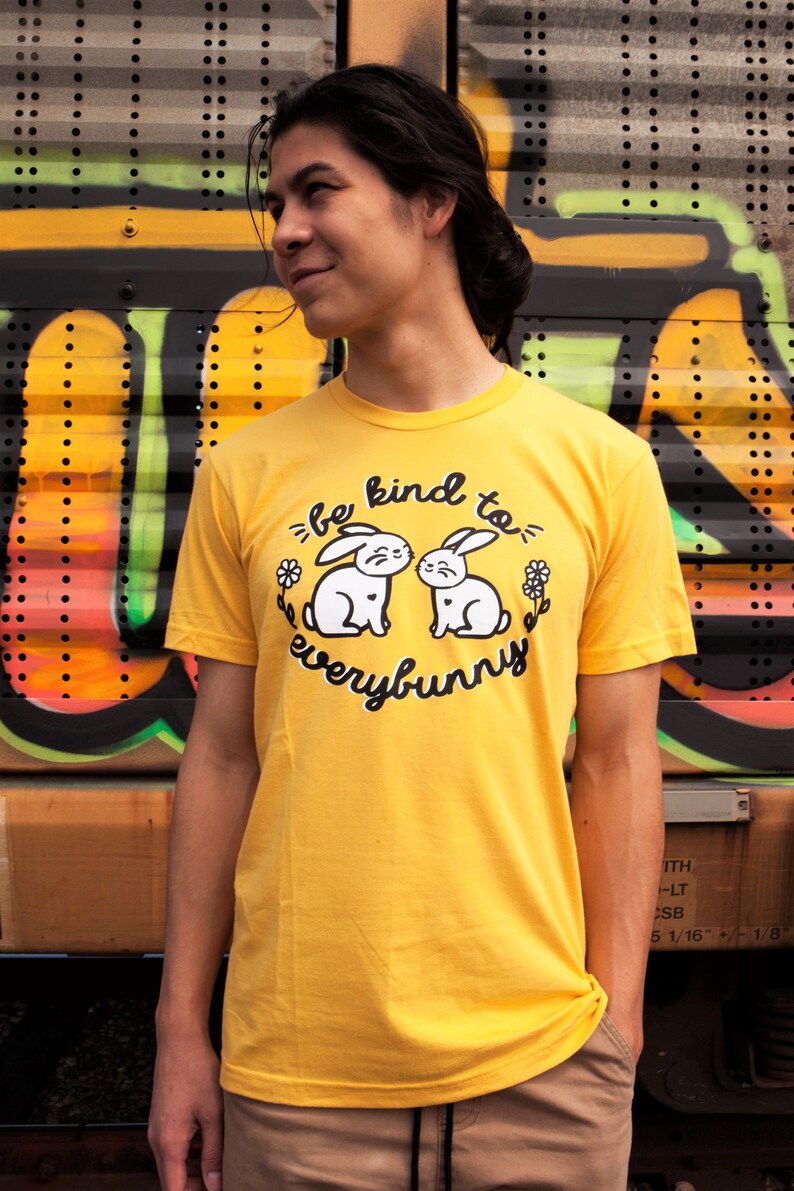 Vegan Bunny Shirt, BE KIND Shirt, Vegan T-Shirt, Mens Vegan Shirt, Vegan T shirt, Women's Vegan Shirt, Wholesome Soybean image 3