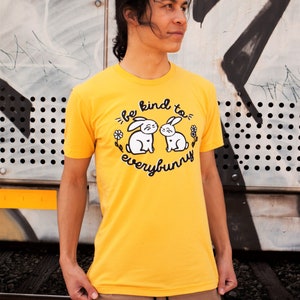 Vegan Bunny Shirt, BE KIND Shirt, Vegan T-Shirt, Mens Vegan Shirt, Vegan T shirt, Women's Vegan Shirt, Wholesome Soybean image 2