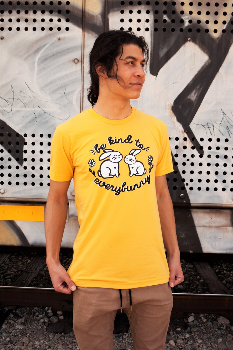 Vegan Bunny Shirt, BE KIND Shirt, Vegan T-Shirt, Mens Vegan Shirt, Vegan T shirt, Women's Vegan Shirt, Wholesome Soybean image 2