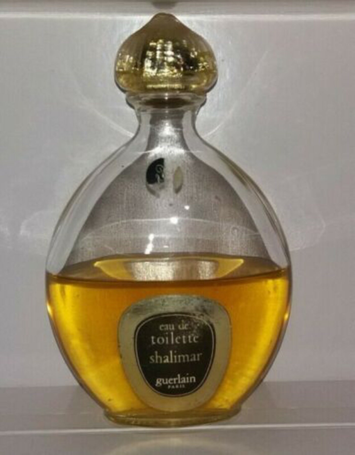 Vintage GUERLAIN SHALIMAR 8 OZ Eau De Toilette Splash ~55% Full