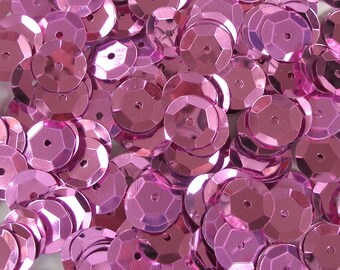 Pink 8mm Round Cup Sequins Metallic Loose 400 pieces