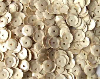 Glossy Light Cream Ecru 5mm Round Cup Sequins ~1,000 pieces / ~10,000 (25% Off) pcs [129]