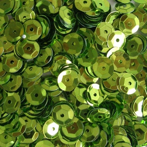 Lime Green 5mm Round Cup Sequins Metallic Loose 1,000 pieces