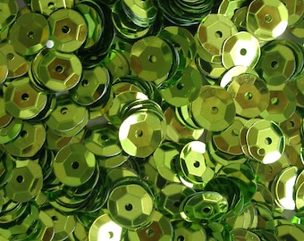 Lime Green 5mm Round Cup Sequins Metallic Loose 1,000 pieces