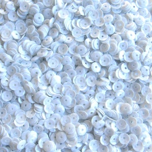 Glossy White [#2] 10mm Round Cup Sequins Loose ~240 pcs / ~2,400 pcs (25% Off)