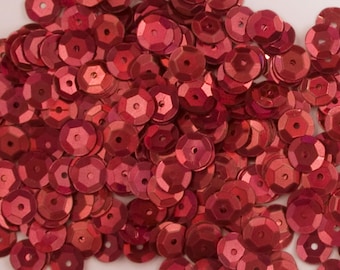 Raspberry Magic 8mm Round Cup Sequins Metallic Loose 400 pieces