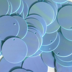Turquoise Iris 30mm Paillettes Sequins Flat Top Hole 50 pieces (Loose)