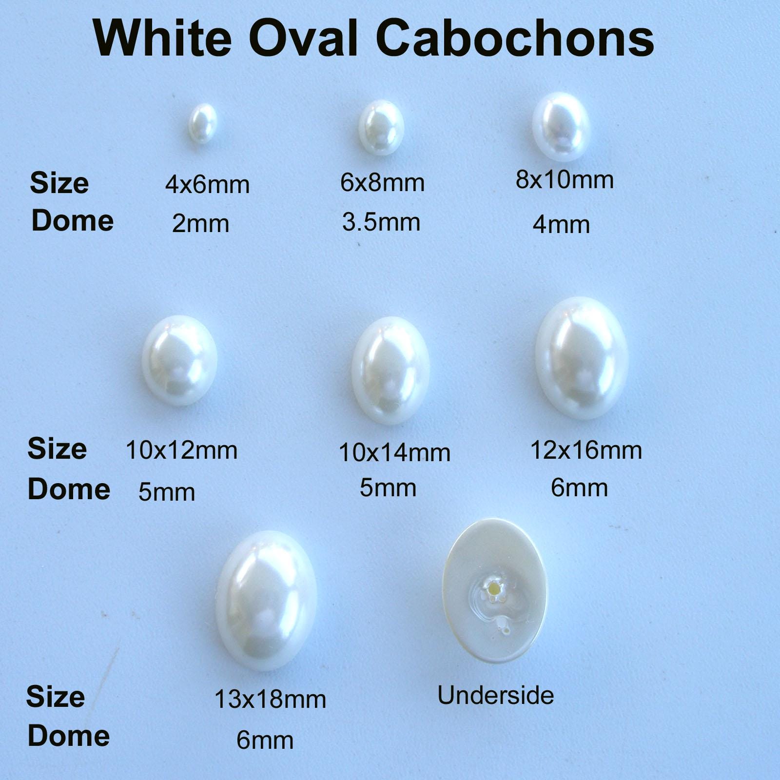 Cabochons White Ovals Various Sizes Pearl Style [acrylic / Faux] - Etsy