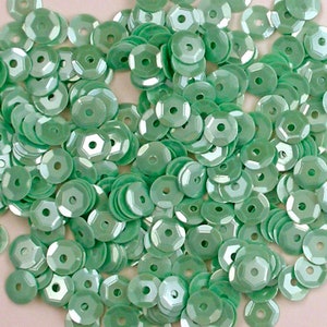 Mint Green Lustre 5mm Round Cup Sequins Loose 1,000 pieces