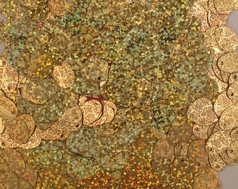 Sequin Tear Drops / Ovals Gold Hologram Paillettes / Flat ~10mm x ~13mm ~200 pieces Loose