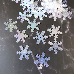 Paillettes trasparenti in cristallo a forma di fiocchi di neve ~23 mm ~100/~500 pezzi (sconto del 25%) Foro centrale