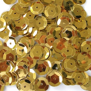 Gold 5mm Round Cup Sequins Metallic Loose ~1,000 pcs / ~10,000 (25% Off) pcs