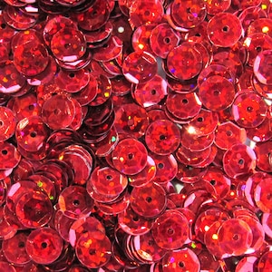 Red Hologram 5mm Round Cup Sequins Loose 1,000 pieces