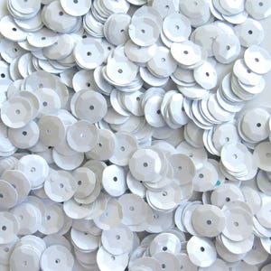 Glossy White [#3] 10mm Round Cup Sequins Loose ~240 pcs / ~2,400 pcs (25% Off)
