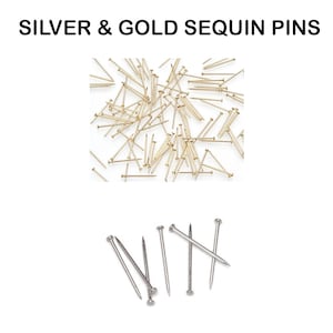 Sequin Pins Gold/Silver ~500/~1,000/~2,000 pins, 1/2&quot; (14mm) / 3/4&quot; (20mm) / 1&quot; (24mm)
