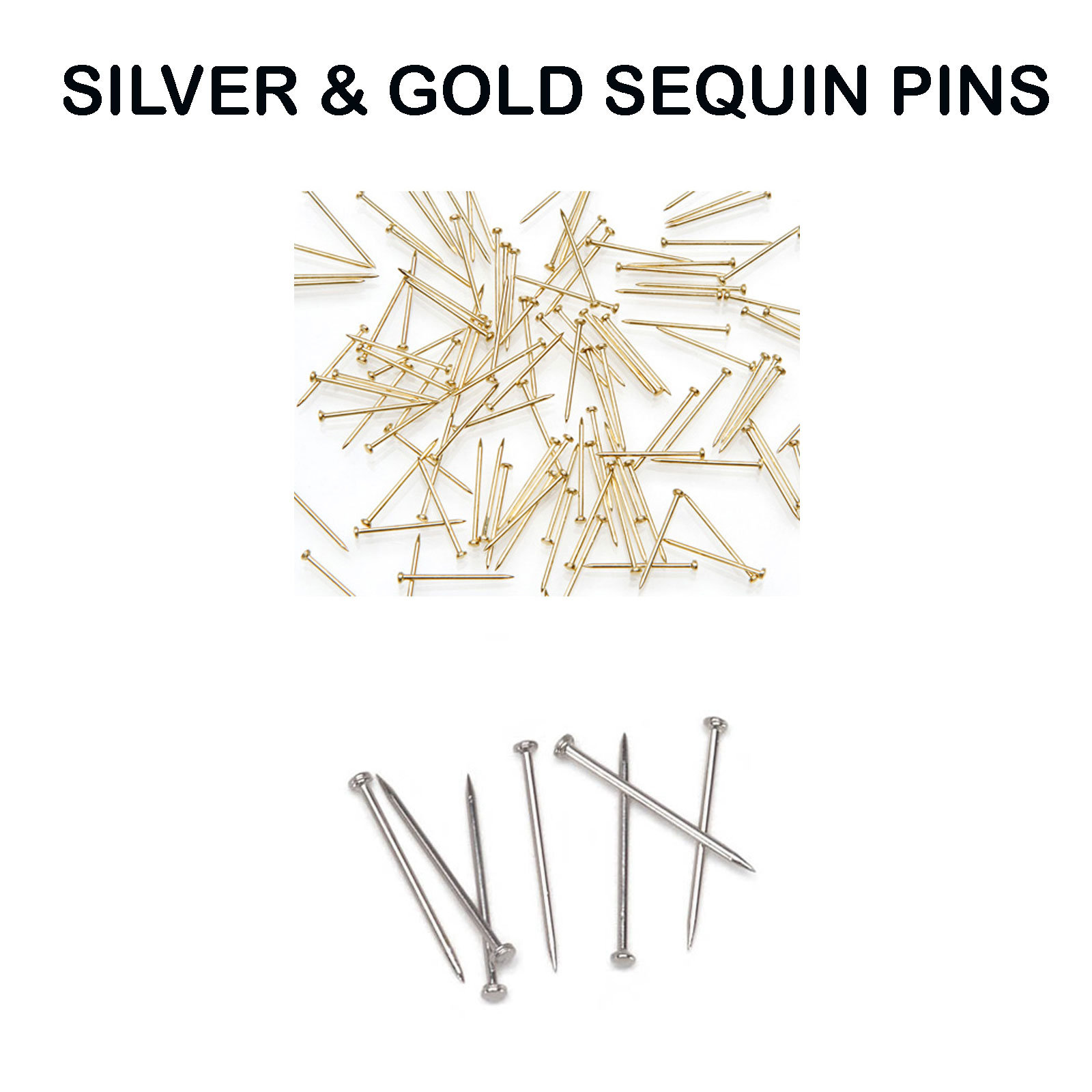 A Pile Of Gold Sequin Pins For Arts And Crafts On A White Background. Stock  Photo, Picture and Royalty Free Image. Image 34438889.