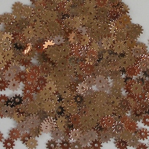 Sequins Gold Copper (Rose Gold) Gears / Spokes 5mm ~500 pieces