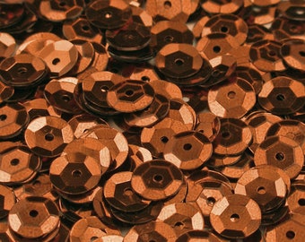 Bronze 8mm Coupe Ronde Paillettes Métallisé Loose 400 pièces