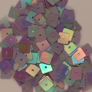 Paillettes quadrati lavanda iris 6 mm sciolti ~400 pezzi