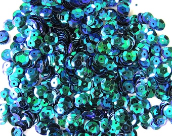 Siren Green (Blue/Purple) 5mm Round Cup Sequins ~1,000 / ~10,000 (25% Off) pieces Loose