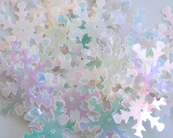Sequins Crystal Iris Snowflakes ~23mm ~60 pieces Center Hole