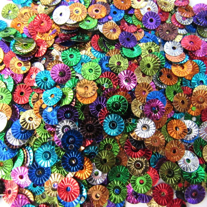 Mixed Sunburst / Starburst / Wheels Paillette Sequins 6mm [#1] ~750 ...