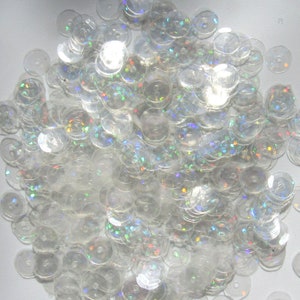 Crystal Clear Hologram 8mm Round Cup Sequins Loose ~400 / ~4,000 (25% Off) pieces