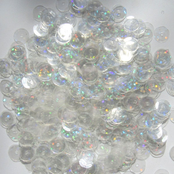 Crystal Clear Hologram 8mm Round Cup Sequins Loose ~400 / ~4,000 (25% Off) pieces