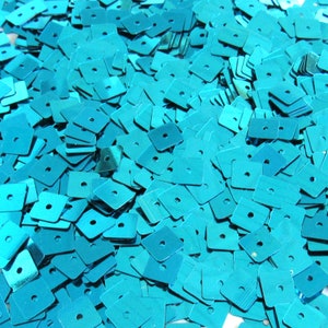 Turquoise Squares Sequins 7mm Loose ~300 pieces