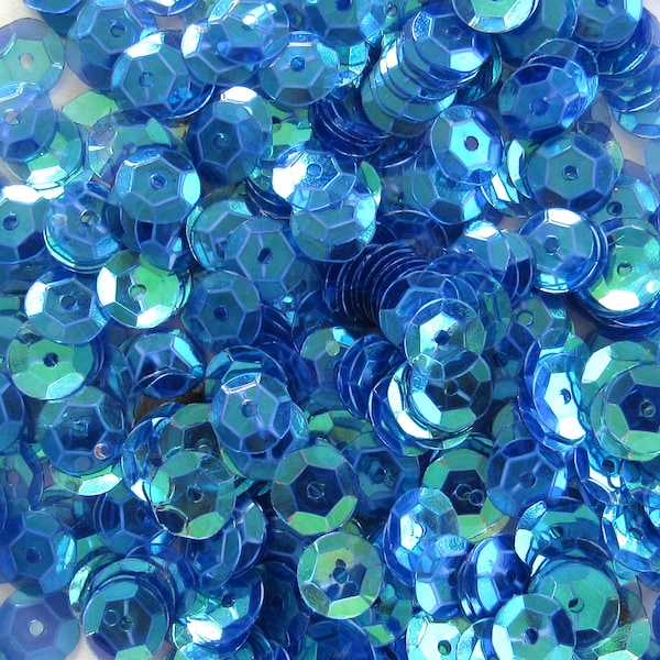 Transparent Ultramarine Blue Magic Two-Tone 5mm Round Cup Sequins Loose 1,000 pieces