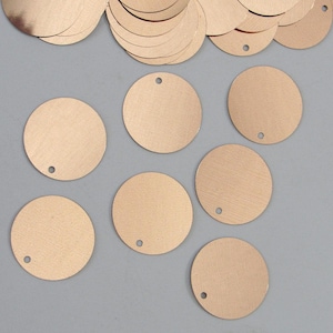 Lentejuelas de oro y cobre (oro rosa) de 20 mm con orificio superior plano ~100 / ~500 (25% de descuento) piezas