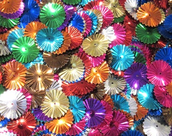 Mixed Metallic Colors 17mm Starburst / Sunburst / Wheels Sequins ~100 / ~500 (25% Off) pieces