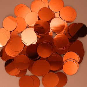 Orange 20 mm Paillettes Pailletten Flat Top Hole ~100 / ~500 (25% Off) Stück (lose) (PET)