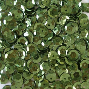Olive Green 5mm Round Cup Sequins Metallic Loose 1,000 pieces