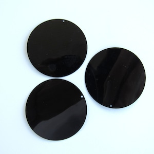 Black 50mm Paillettes Sequins Flat Top Hole 25 pieces (Loose)