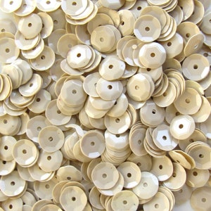 Cream Glossy Light Tan 5mm Round Cup Sequins Loose ~1,000 pieces / ~10,000 (25% Off) pcs