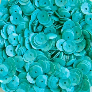 Glossy Cream Blue Turquoise [#1] 5mm Round Cup Sequins Loose 1,000 pieces