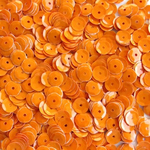 Glossy Cream Orange 8mm (Seconds) Round Cup Sequins Loose ~800 pcs / ~4,000 (25% Off) pieces