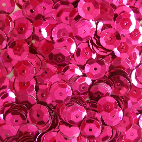 Pink 8mm Round Cup Sequins Metallic Loose 400 pieces